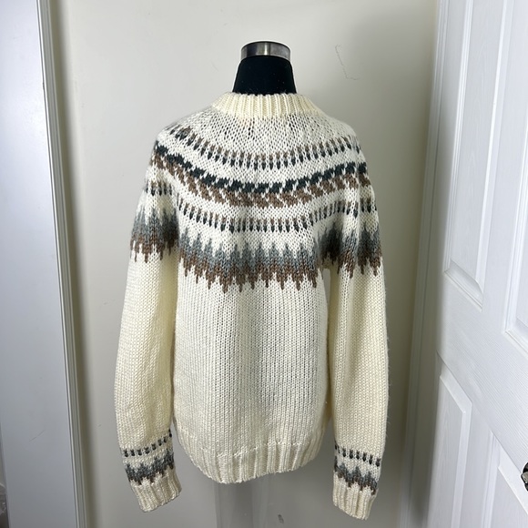 Vintage Winter Gear Korea Knit Rib Fair Isle Nordic Sweater Size Medium - Picture 4 of 11